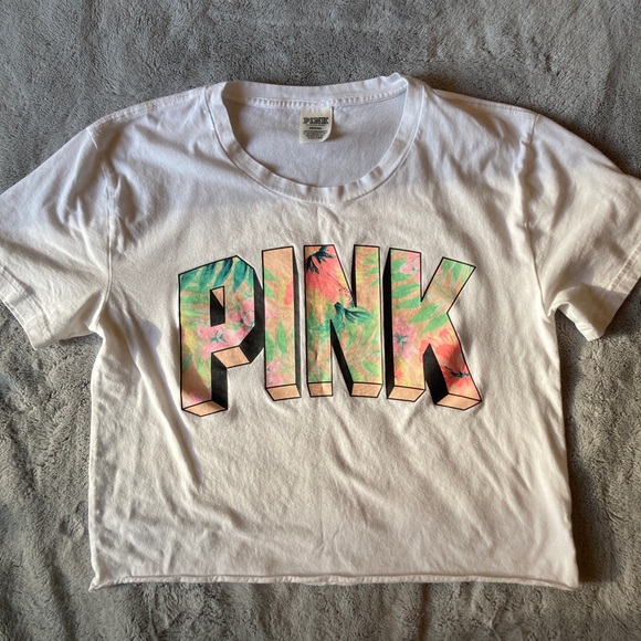 EUC PINK by Victorias Secret white crop top size medium - Picture 2 of 6